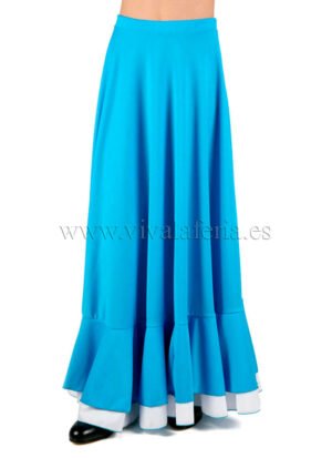 Falda de baile flamenco niñas azul