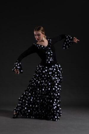Bienne floral print ruffled flamenco dance skirt