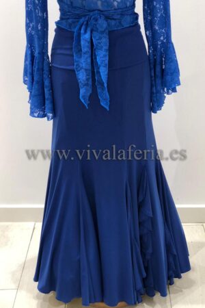 falda baile flamenco  modelo lidia azul