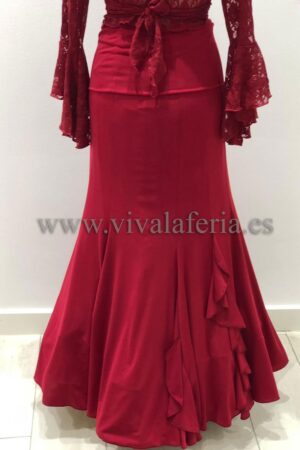 falda flamenca modelo lidia bourdeos con volante