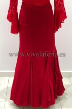falda flamenca modelo lidia roja con volantes