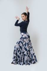 Falda de baile flamenco floral modelo Sambuco de Davedans