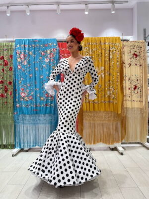 Viva La Feria Royal Model, white with black polka dots