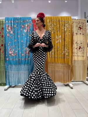 Viva La Feria Royal Model, black with white polka dots