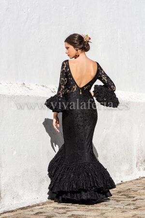 Vestido de flamenca color negro Palenque Creaciones Maricruz