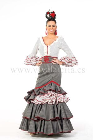 Traje de flamenco peregrino em cinza