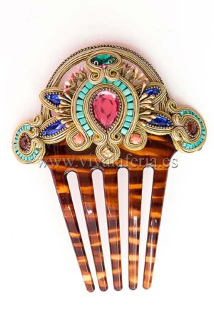 Peony jewelery flamenco comb by Candela de Reina