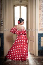 Top de baile flamenco rojo modelo Ritom de Davedans