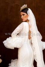 Vestido de novia flamenca modelo Airosa de Guadalupe Moda Flamenca