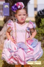 Vestido de flamenca corto para niña rosa modelo Cayetana