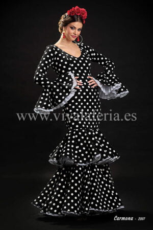 Modelo de vestido flamenco Carmona Negro por Son-MM