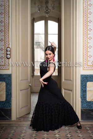 Vestido para bailar flamenco negro modelo Vendres