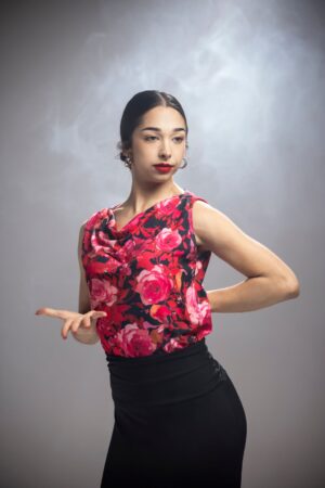 Top para flamenco modelo Olmue Punto Elástico Estampado