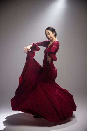 Falda flamenca modelo Cala con Fajín Punto Elástico Estampado