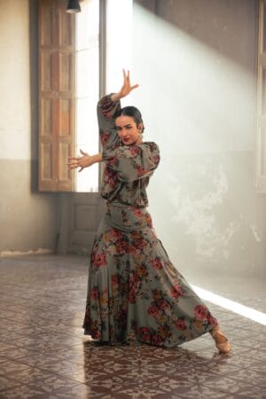 Falda de flamenco modelo Cala Punto Elástico Estampado